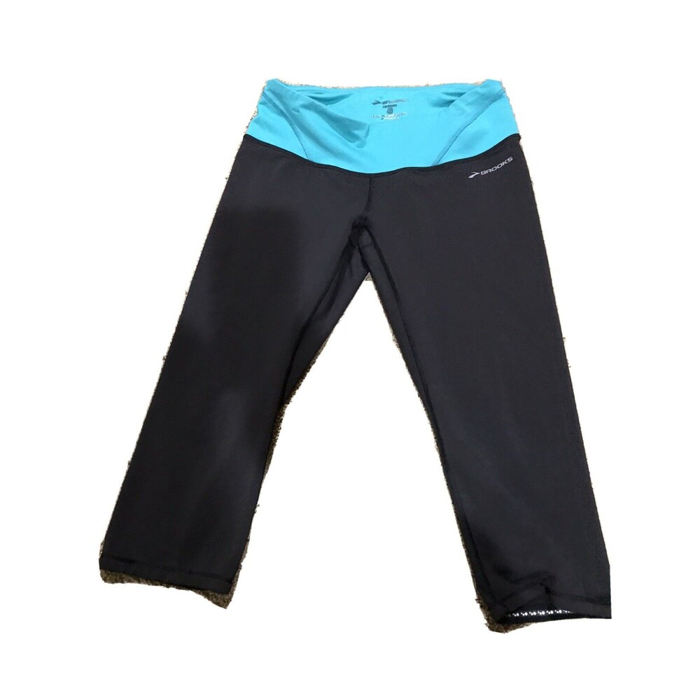 Women's Brooks cropped leggings running pants black M MEDIUM